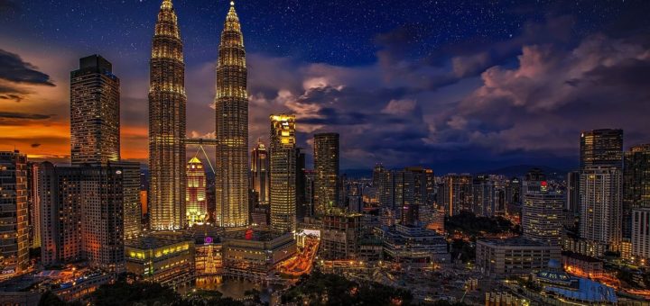 Belas cidades à noite kuala Lumpur